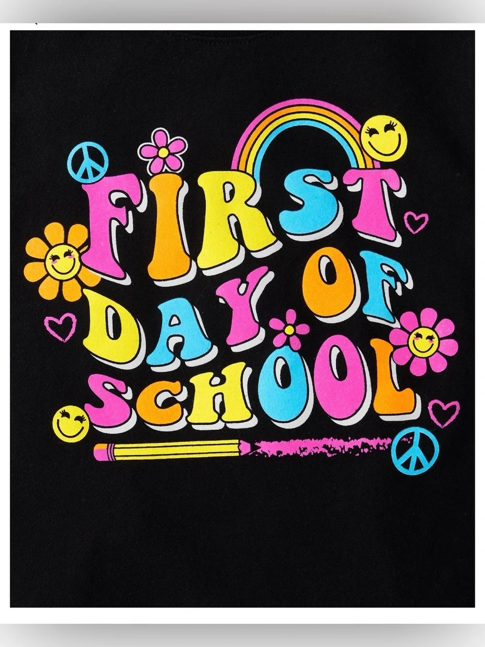 Girls First Day of School 100% Cotton Graphic Tee, Size L/G 10/12